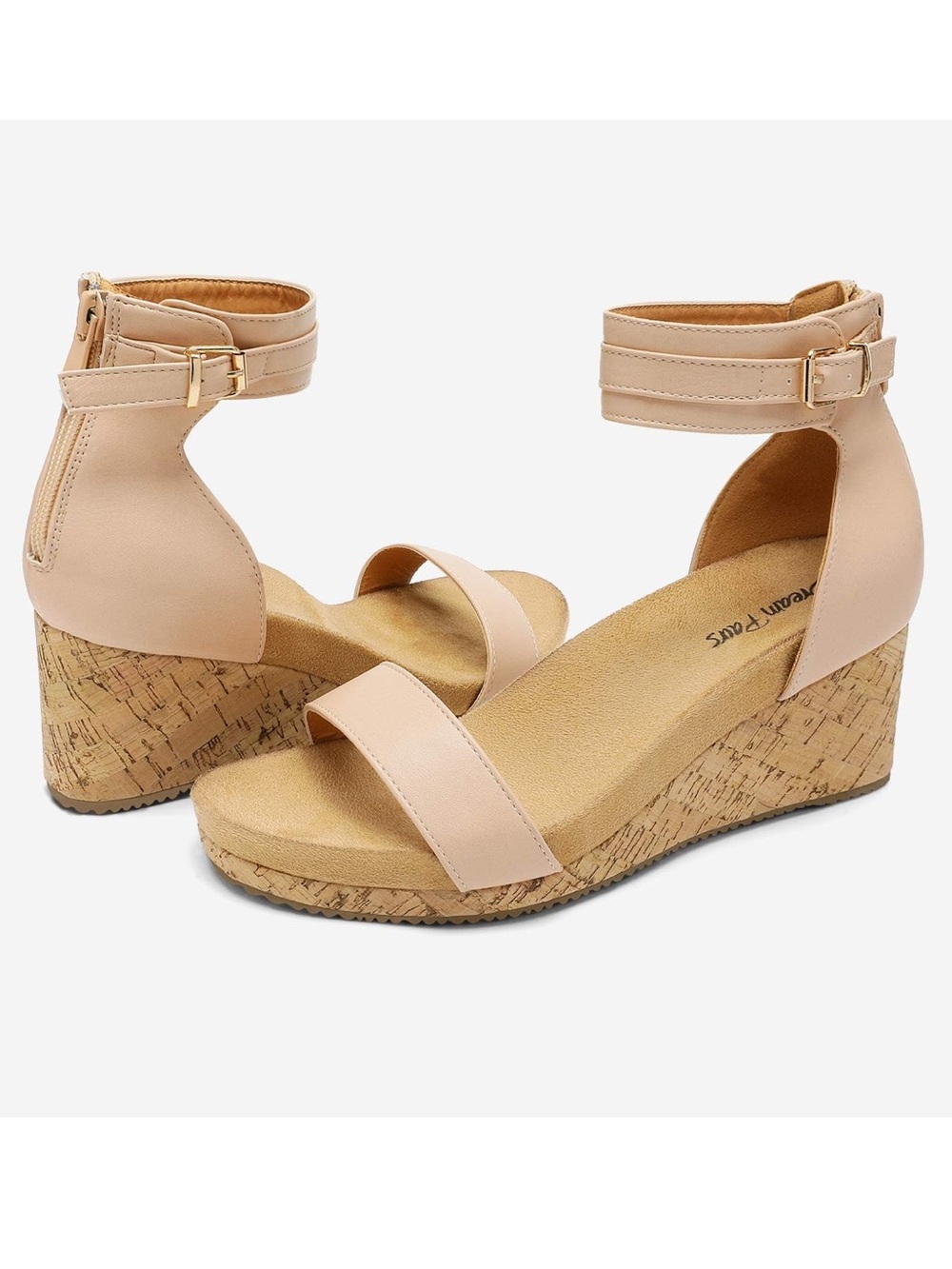Dream Pairs Women’s Wedge Sandals, Size 8, Nude, BRAND NEW